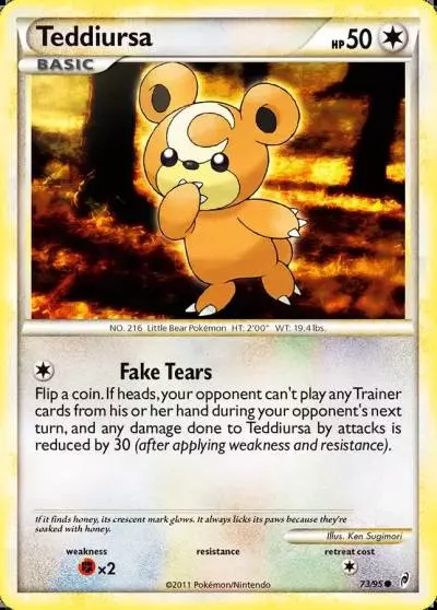 Teddiursa 73/95 Call of Legends Pokemon card