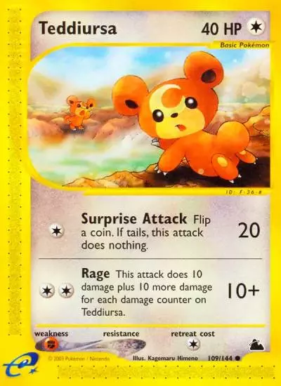 Teddiursa 109/144 Skyridge Pokemon card