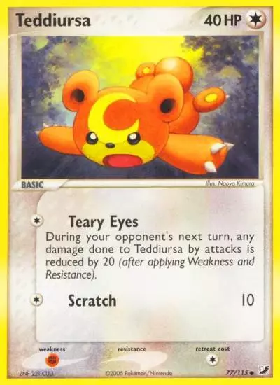 Teddiursa 77/115 Unseen Forces Pokemon card