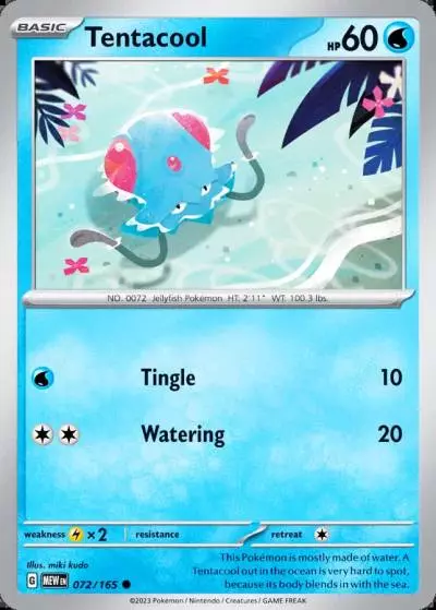Tentacool 72/165 151 Pokemon card
