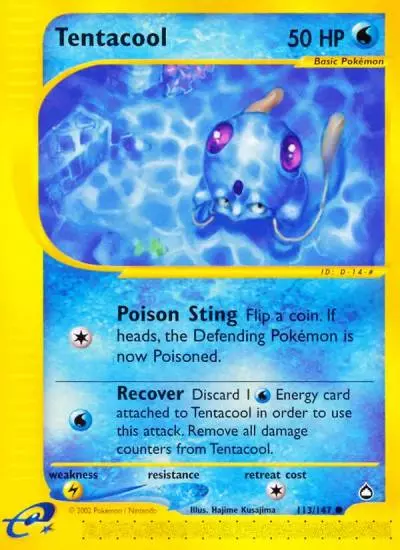 Tentacool 113/147 Aquapolis Pokemon card