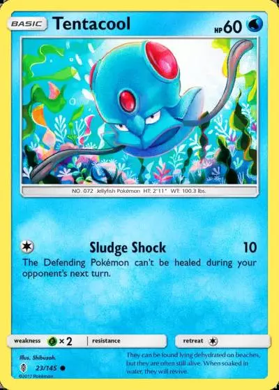 Tentacool 23/145 Guardians Rising Pokemon card