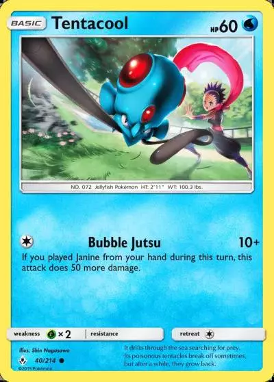 Tentacool 40/214 Unbroken Bonds Pokemon card