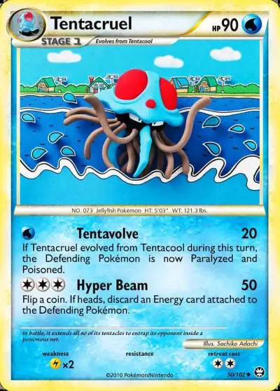 Tentacruel 50/102 HS—Triumphant Pokemon card