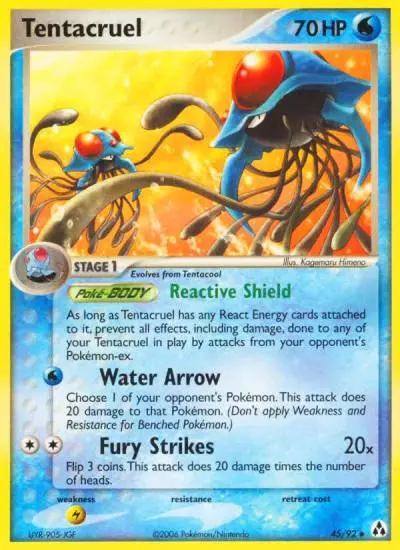 Tentacruel 45/92 Legend Maker Pokemon card