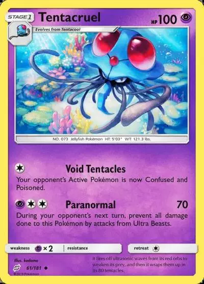 Tentacruel 61/181 Team Up Pokemon card