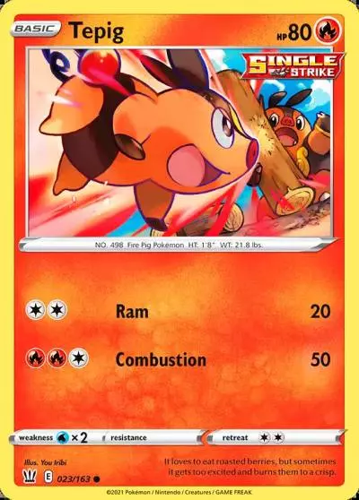 Tepig 23/163 Battle Styles Pokemon card