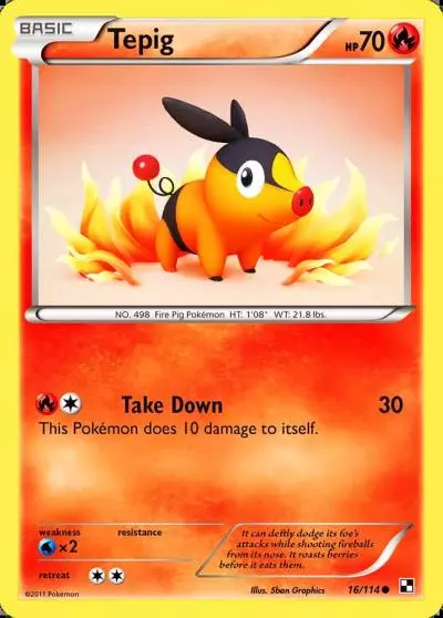 Tepig 16/114 Black & White Pokemon card