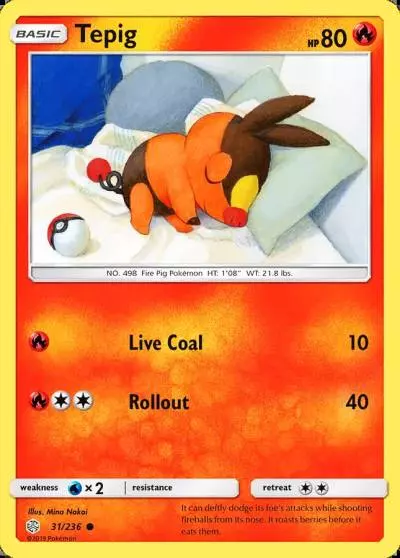 Tepig 31/236 Cosmic Eclipse Pokemon card