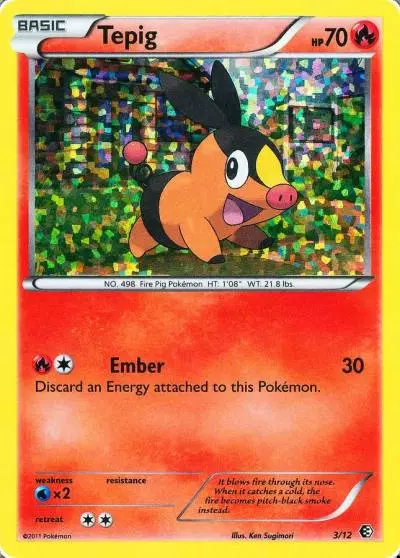 Tepig 3/12 McDonald's Collection 2011 Pokemon card