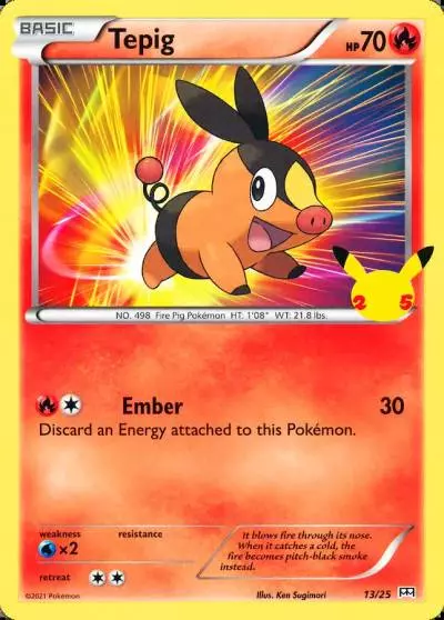 Tepig 13/25 McDonald's Collection 2021 Pokemon card