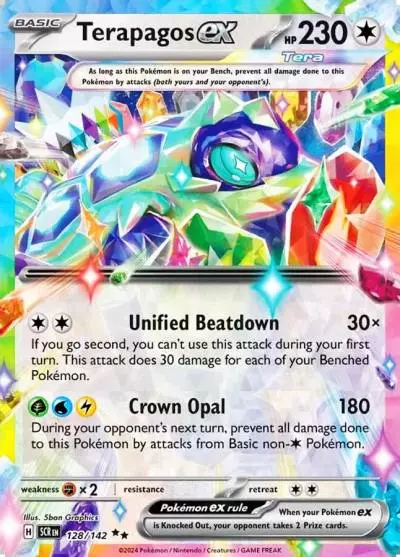 Terapagos ex 128/142 Stellar Crown Pokemon card