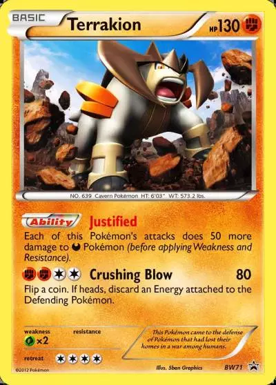 Terrakion BW71/101 BW Black Star Promos Pokemon card