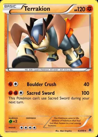Terrakion 63/98 Emerging Powers Pokemon card