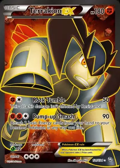 Terrakion-EX 121/124 Dragons Exalted Pokemon card