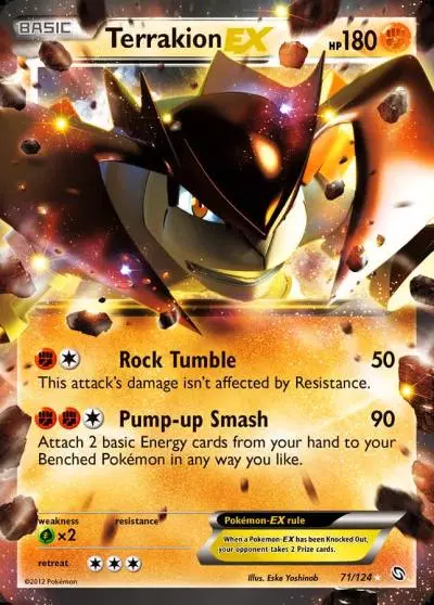 Terrakion-EX 71/124 Dragons Exalted Pokemon card