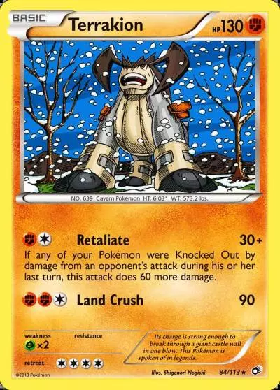 Terrakion 84/113 Legendary Treasures Pokemon card