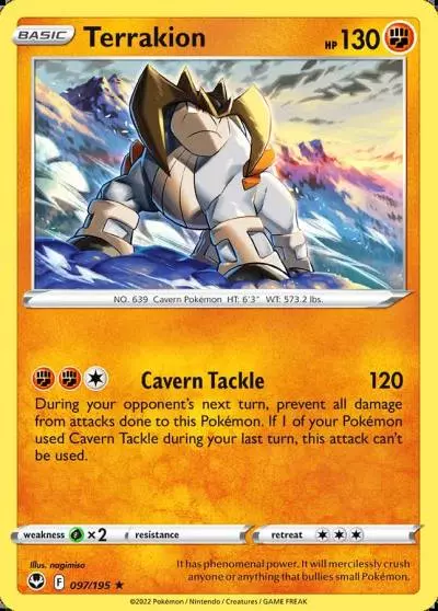 Terrakion 97/195 Silver Tempest Pokemon card