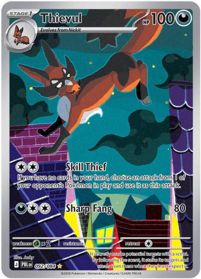 Thievul 92/84 Pitch Black Pokemon card