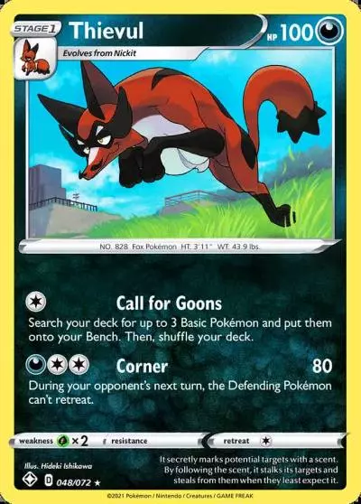 Thievul 48/72 Shining Fates Pokemon card