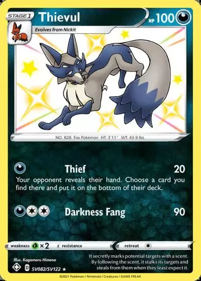 Thievul SV082/122 Shining Fates Shiny Vault Pokemon card