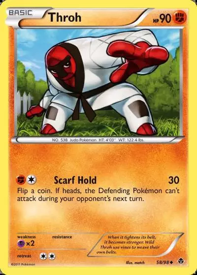 Throh 58/98 Emerging Powers Pokemon card