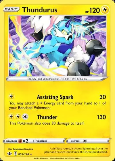 Thundurus 52/198 Chilling Reign Pokemon card