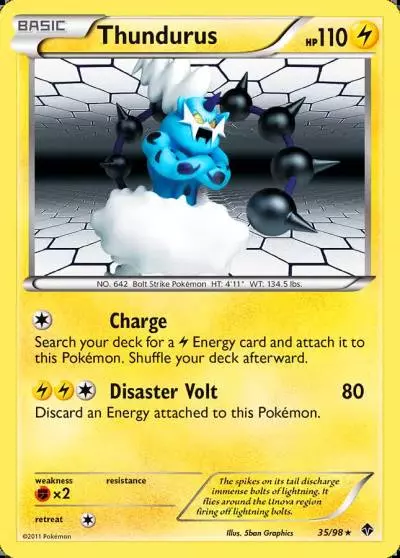 Thundurus 35/98 Emerging Powers Pokemon card