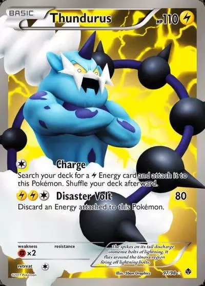 Thundurus 97/98 Emerging Powers Pokemon card