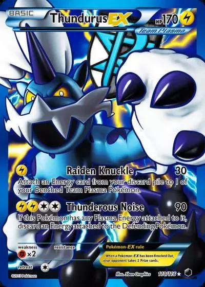 Thundurus-EX 110/116 Plasma Freeze Pokemon card