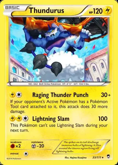 Thundurus 33/111 Furious Fists Pokemon card