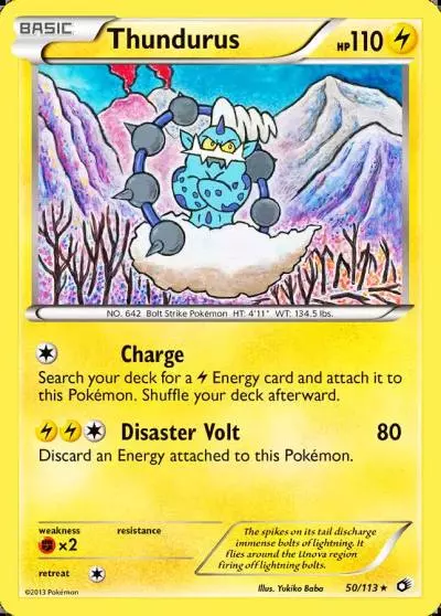 Thundurus 50/113 Legendary Treasures Pokemon card