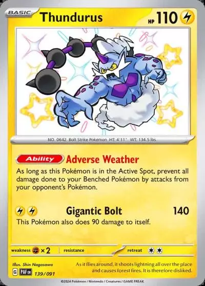 Thundurus 139/91 Paldean Fates Pokemon card