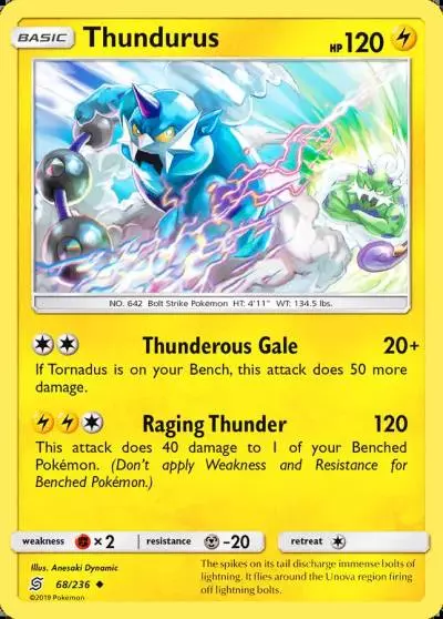 Thundurus 68/236 Unified Minds Pokemon card