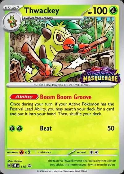 Thwackey 115/165 Scarlet & Violet Black Star Promos Pokemon card
