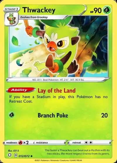 Thwackey 12/72 Shining Fates Pokemon card