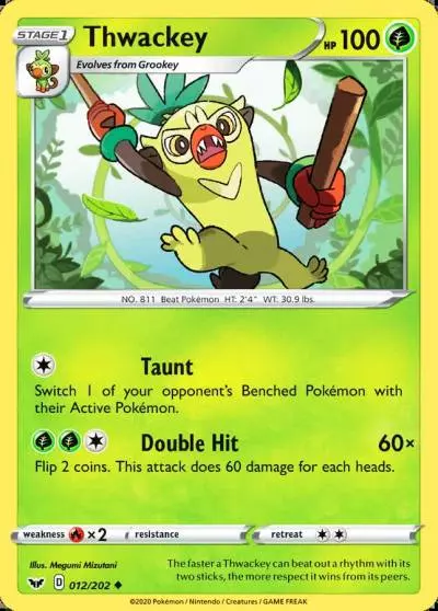 Thwackey 12/202 Sword & Shield Pokemon card