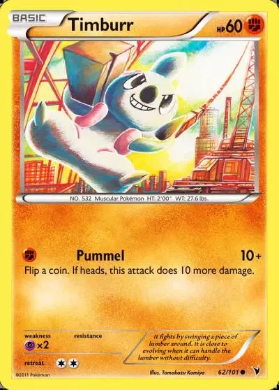 Timburr 62/101 Noble Victories Pokemon card