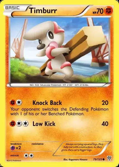 Timburr 79/135 Plasma Storm Pokemon card