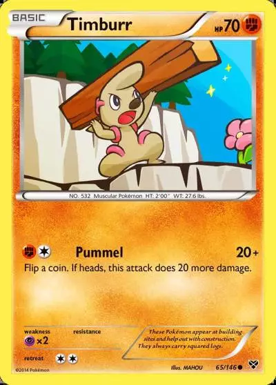 Timburr 65/146 XY Pokemon card