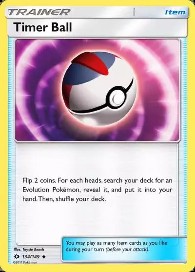Timer Ball 134/149 Sun & Moon Pokemon card