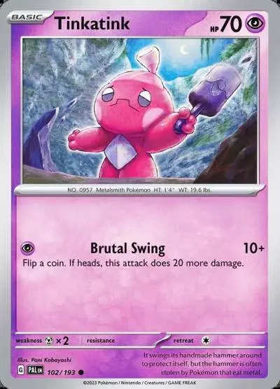 Tinkatink 102/193 Paldea Evolved Pokemon card