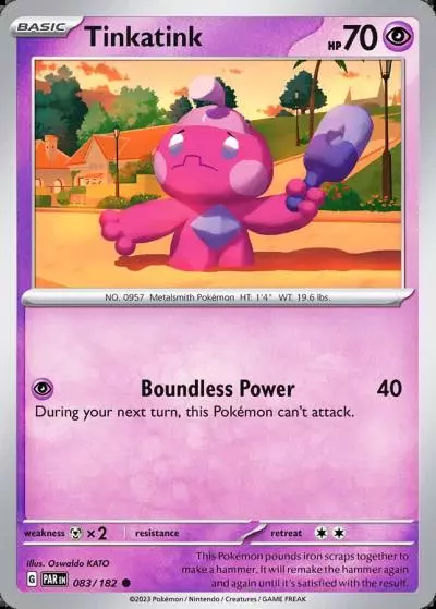 Tinkatink 83/182 Paradox Rift Pokemon card