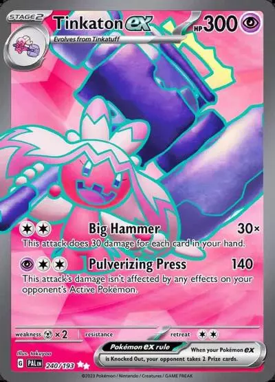Tinkaton ex 240/193 Paldea Evolved Pokemon card