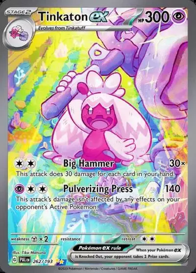 Tinkaton ex 262/193 Paldea Evolved Pokemon card