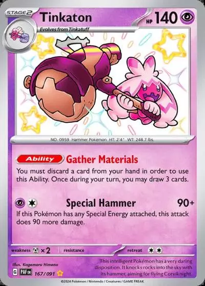 Tinkaton 167/91 Paldean Fates Pokemon card