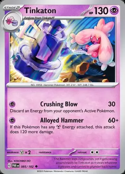 Tinkaton 85/182 Paradox Rift Pokemon card