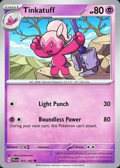 Tinkatuff 103/193 Paldea Evolved Pokemon card