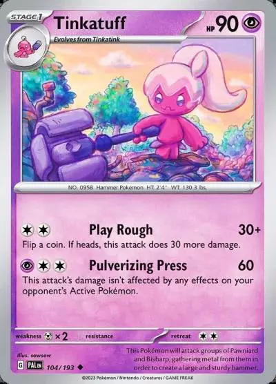 Tinkatuff 104/193 Paldea Evolved Pokemon card