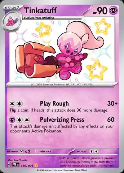 Tinkatuff 166/91 Paldean Fates Pokemon card